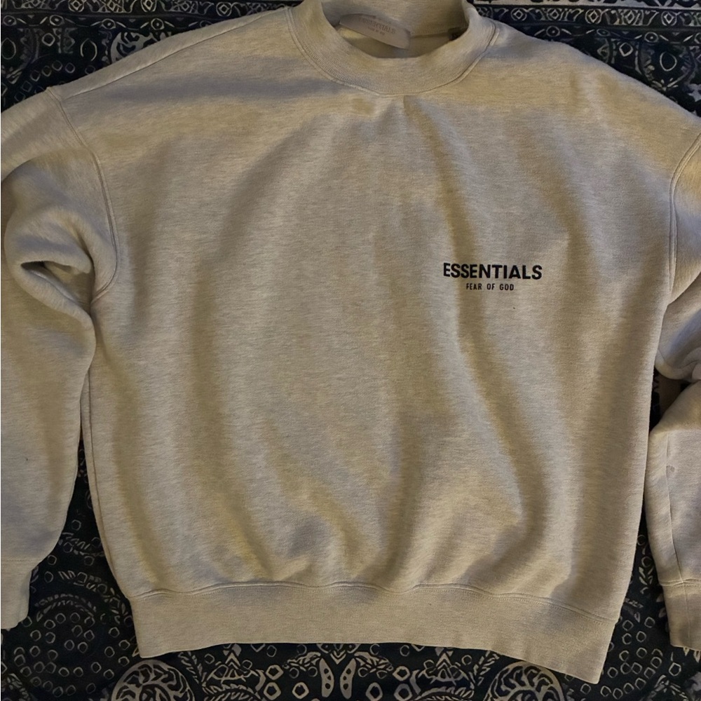 Fear of God Essentials Cream Crewneck Sweater